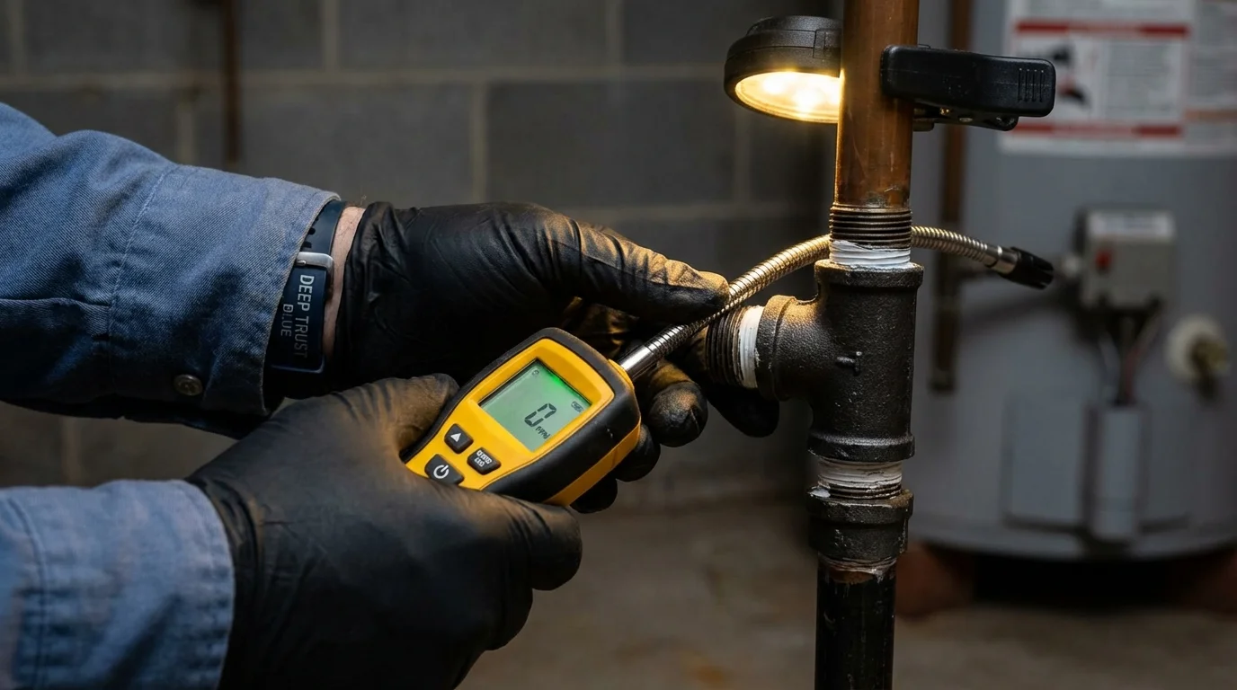 Gas leak detection with electronic sniffer by Johns Plumbing LLC in Arcadia